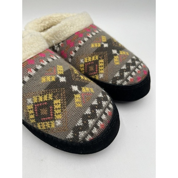 NEW Acorn FAIRISLE HOODBACK Women's Slipper Black Multi US Size 5-6 No Box - Picture 2 of 10